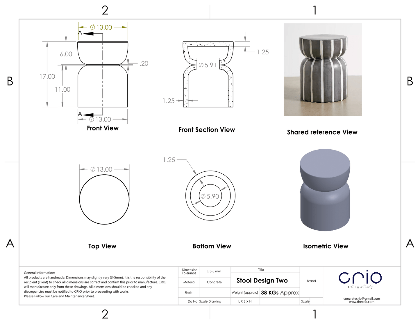 Striped Side Table - Crio