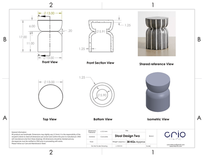 Striped Side Table - Crio